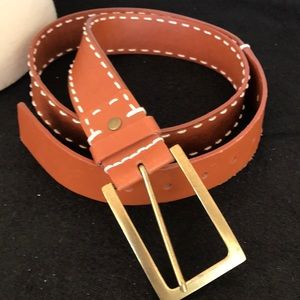Genuine leather brown belt